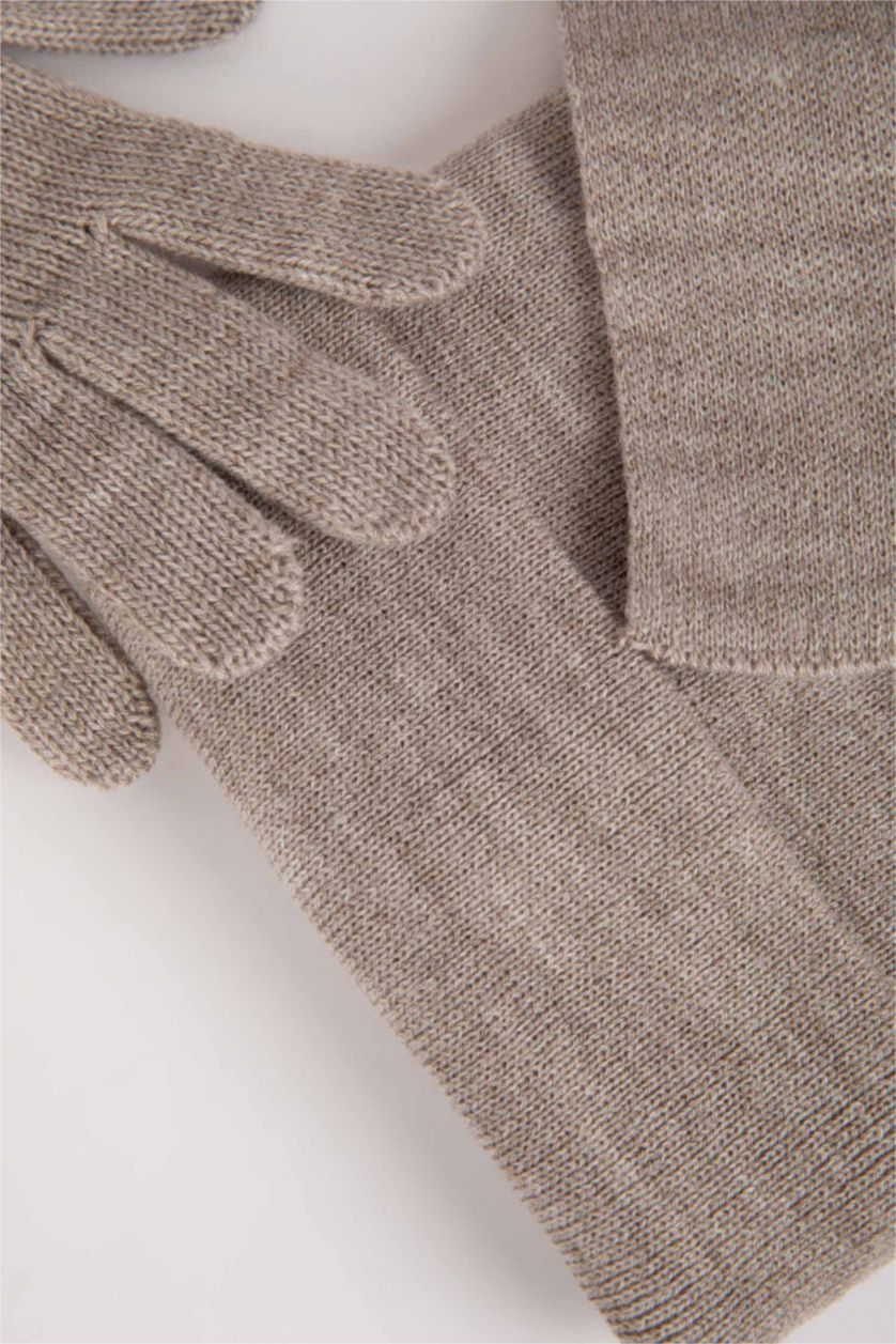 Erkek Çocuk - Genç Erkek Bej Erkek Çocuk 3'lü Triko Atkı Bere Eldiven Takım