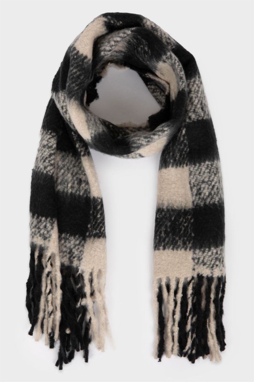 BOYS & TEENS Black Boy Plaid Scarf