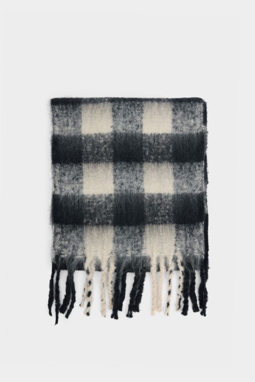 BOYS & TEENS Black Boy Plaid Scarf