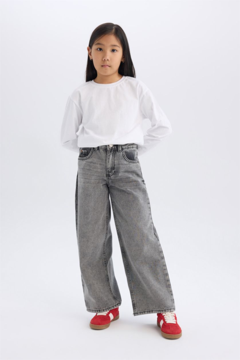 FILLES Gris Clair Pantalon large pour fille