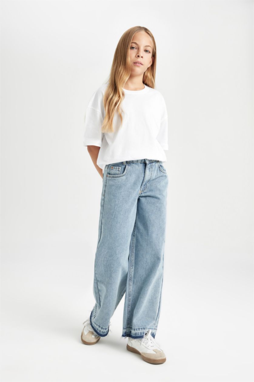 FILLES Bleu Pantalon large pour Fille