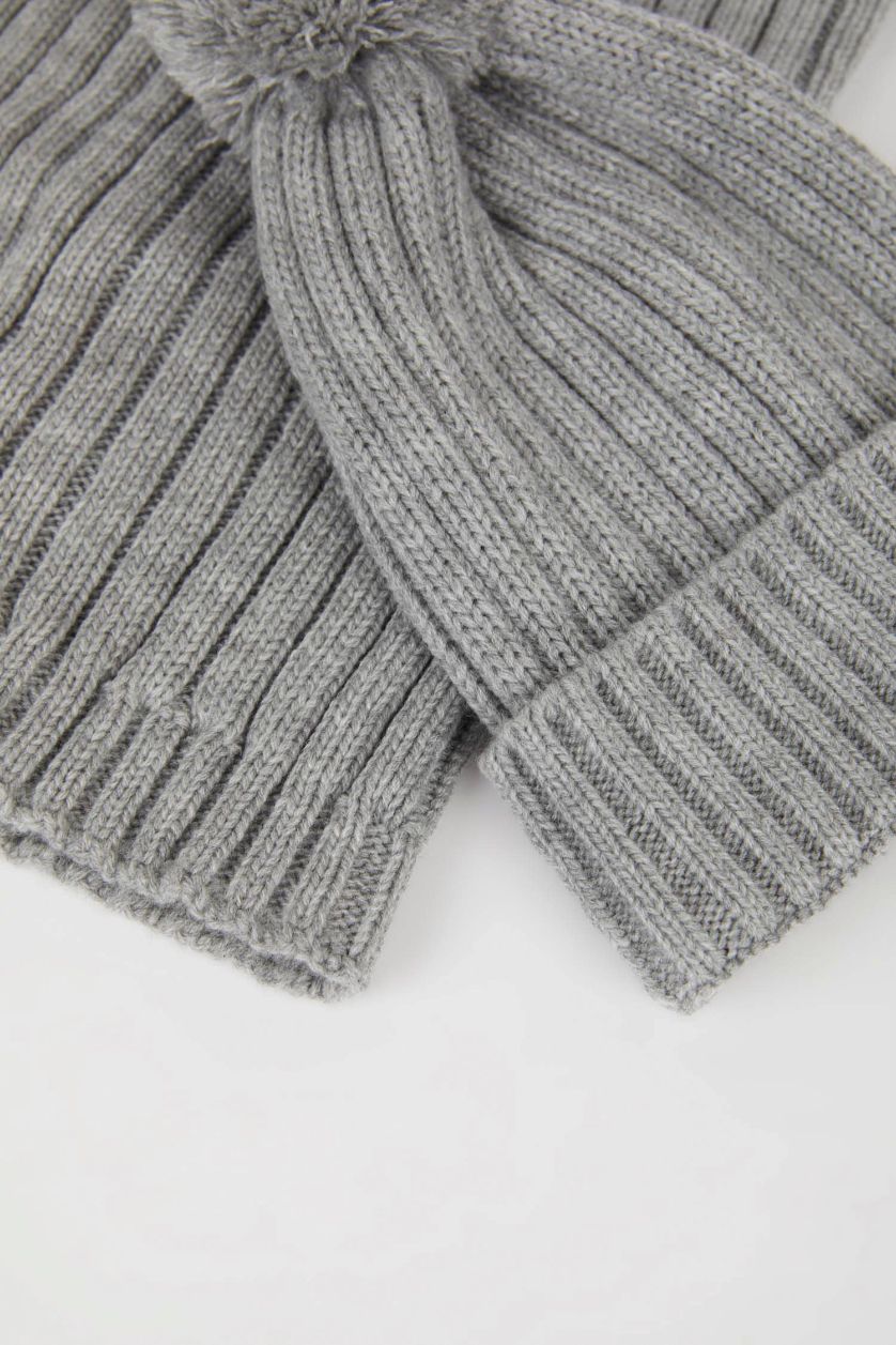 مولود ذكر رمادي طقم وشاح من قطعتين