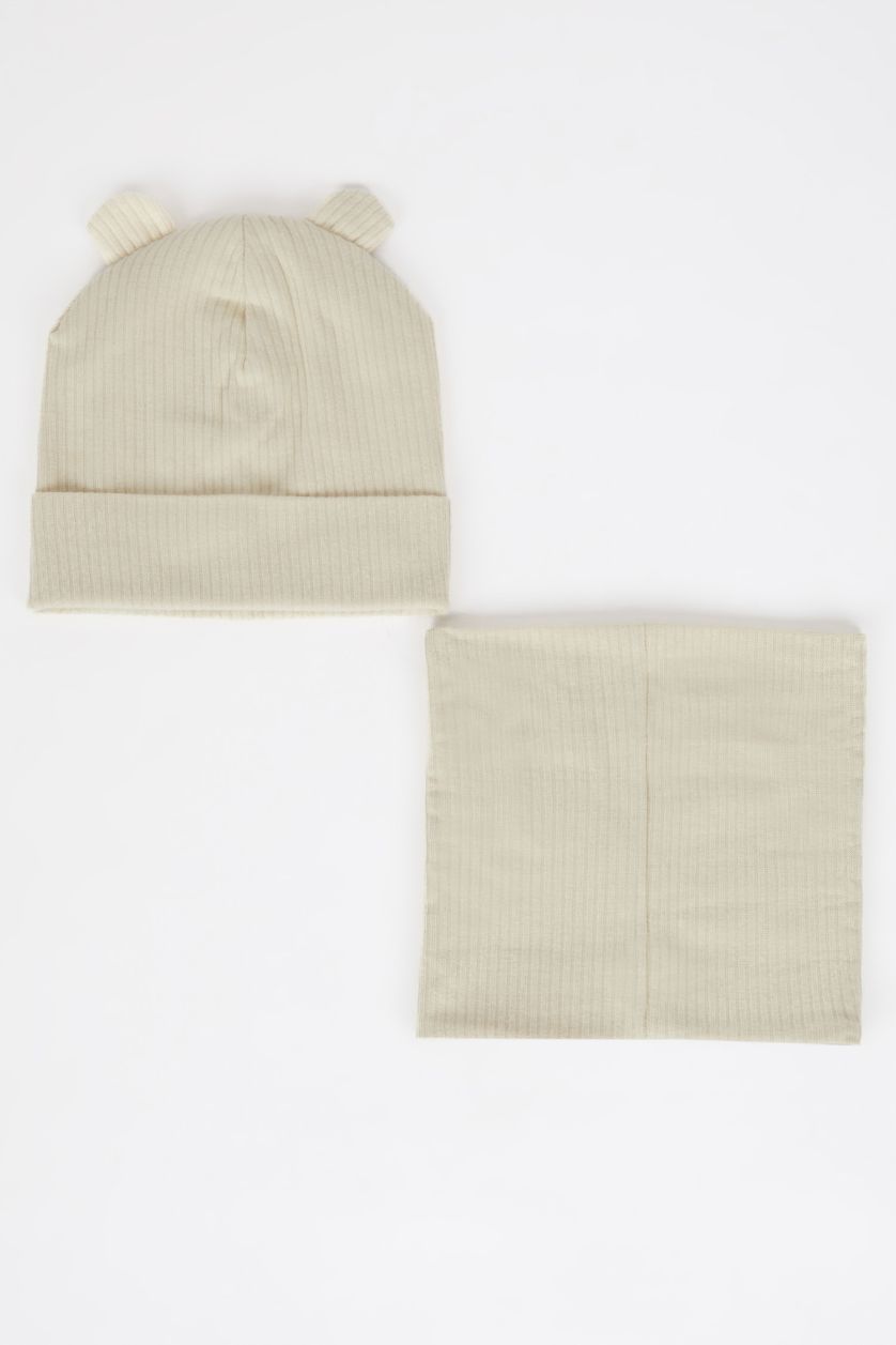 Boys & Teens Vison Baby Boy Ribbed Beanie Scraf 2 Piece Set