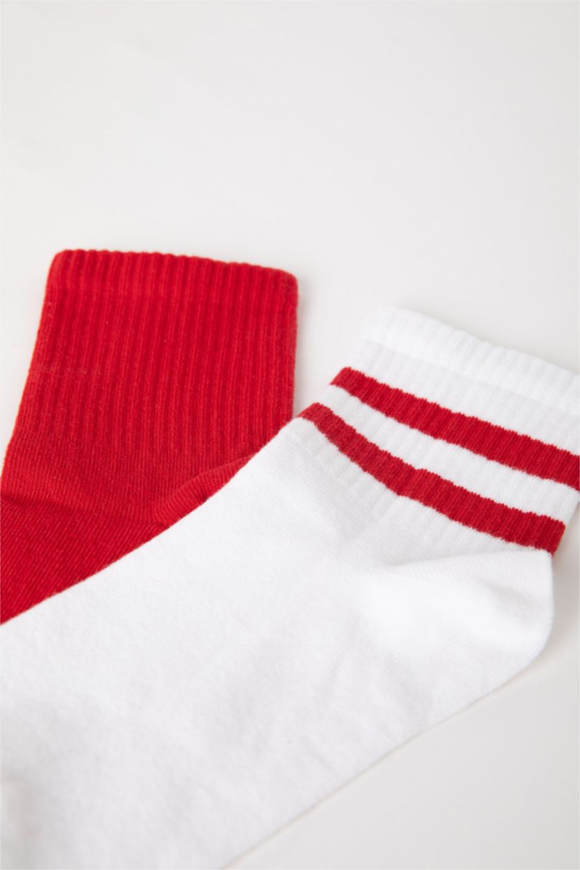 Erkek Kırmızı 2'li Pamuklu Soket Çorap