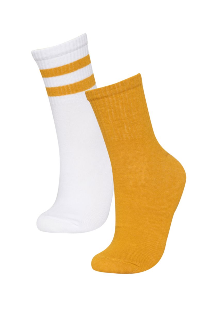 Men Mustard 2 piece Cotton Short Socks