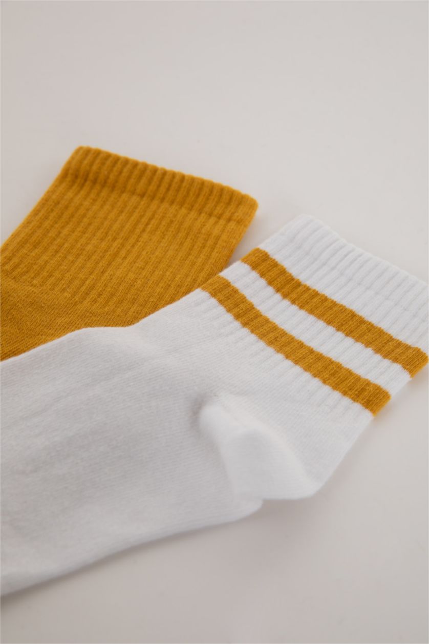 Men Mustard 2 piece Cotton Short Socks