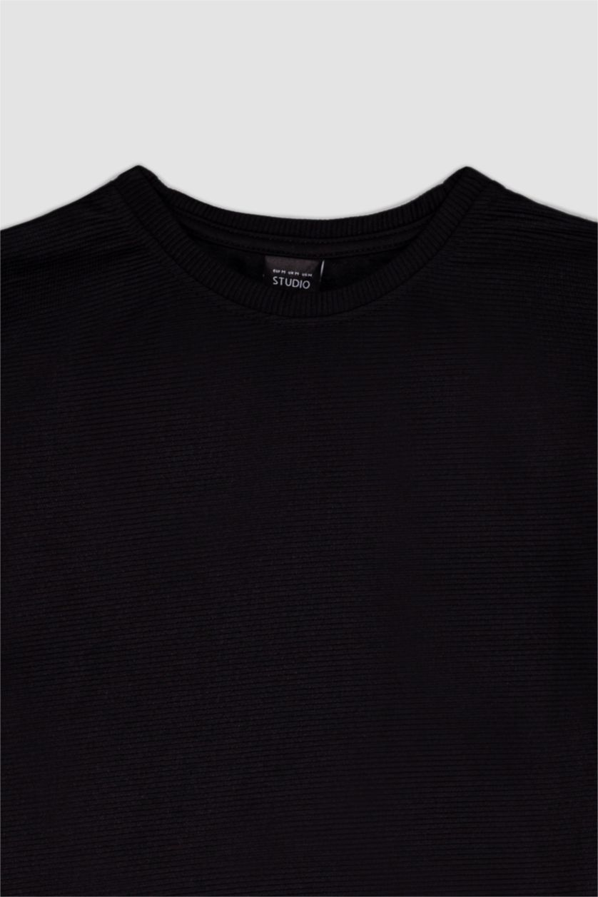 رجالي أسود Slim Fit Short Sleeve T-Shirt