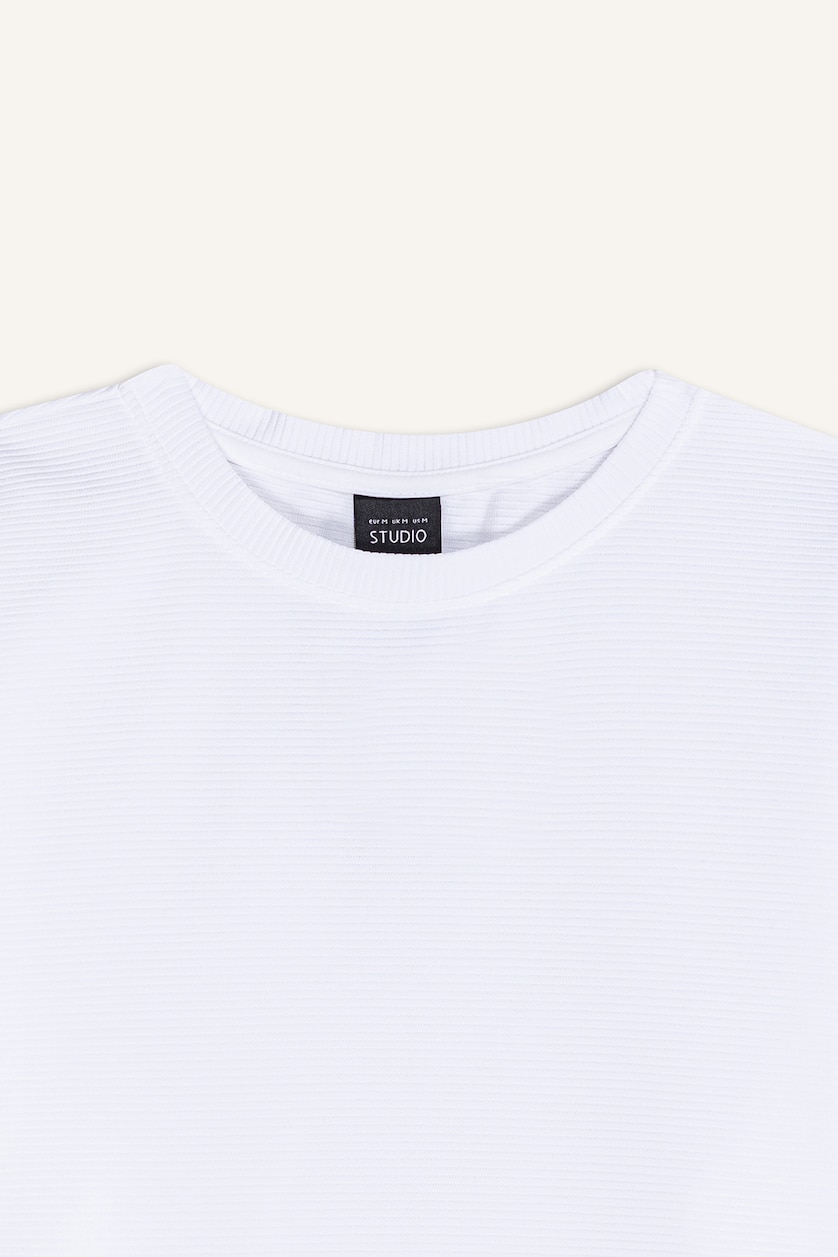 رجالي أبيض Slim Fit Short Sleeve T-Shirt