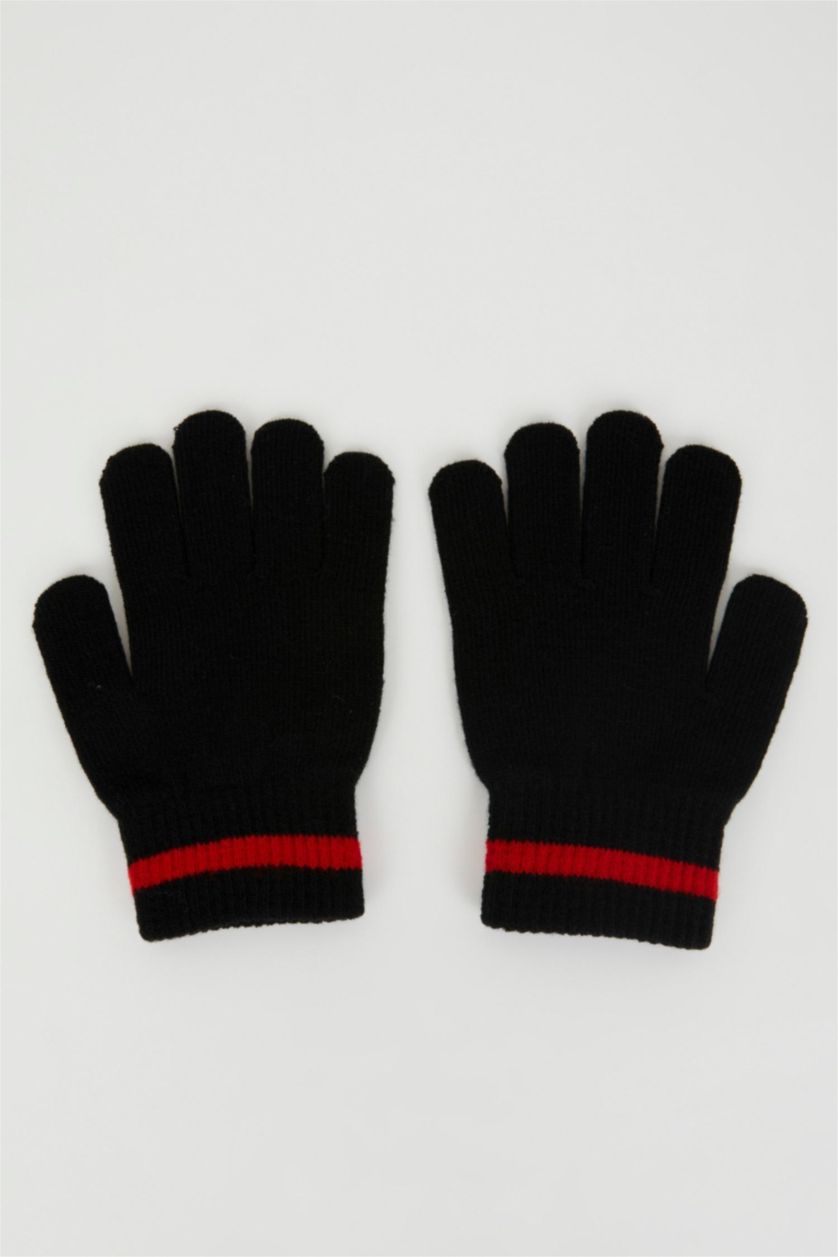 GARÇONS Noir Gants en tricot imprimé Marvel pour garçon
