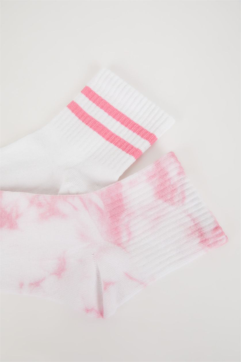 Woman Pink Woman 2 Piece Cotton Socks