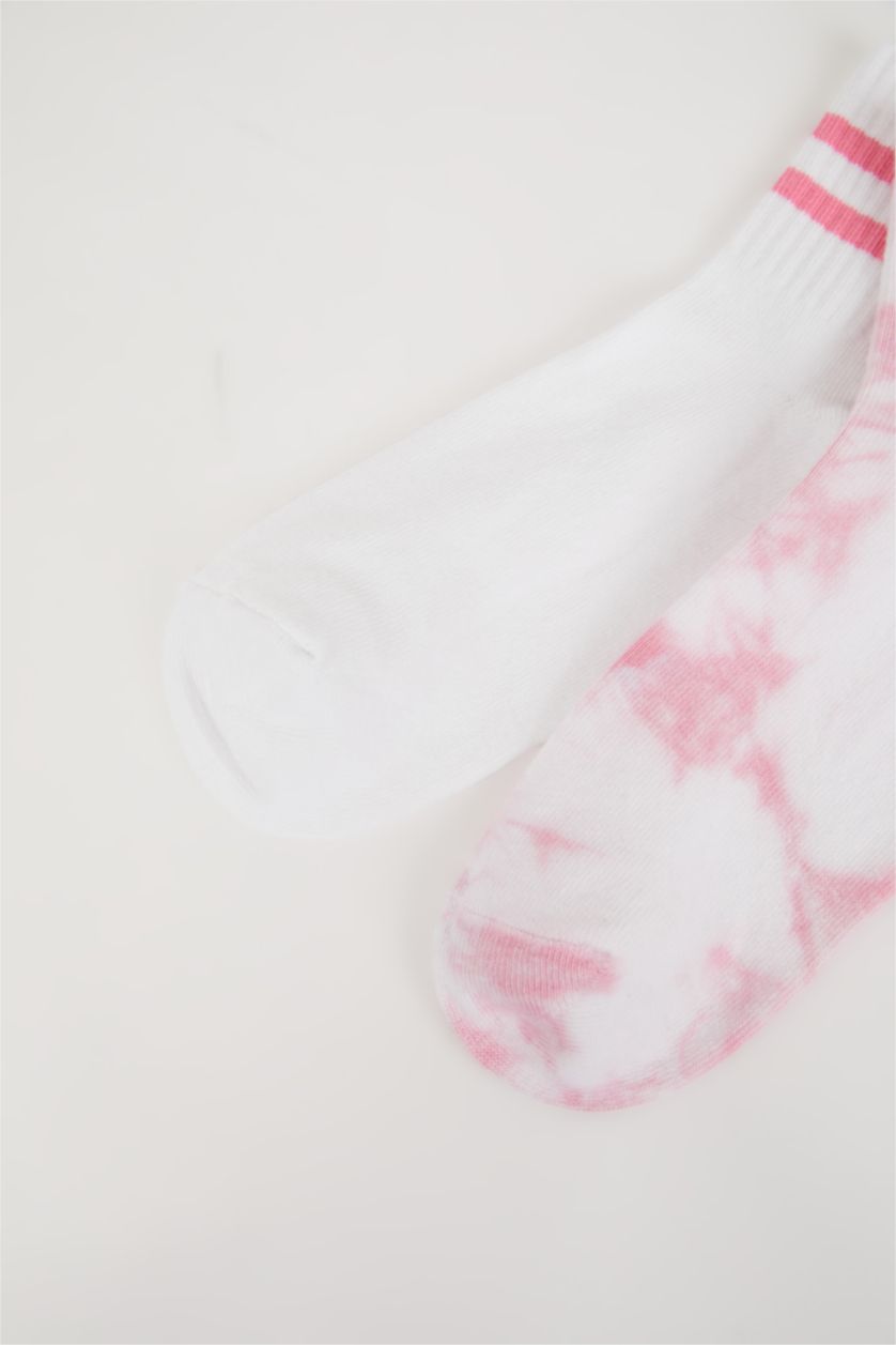 Woman Pink Woman 2 Piece Cotton Socks