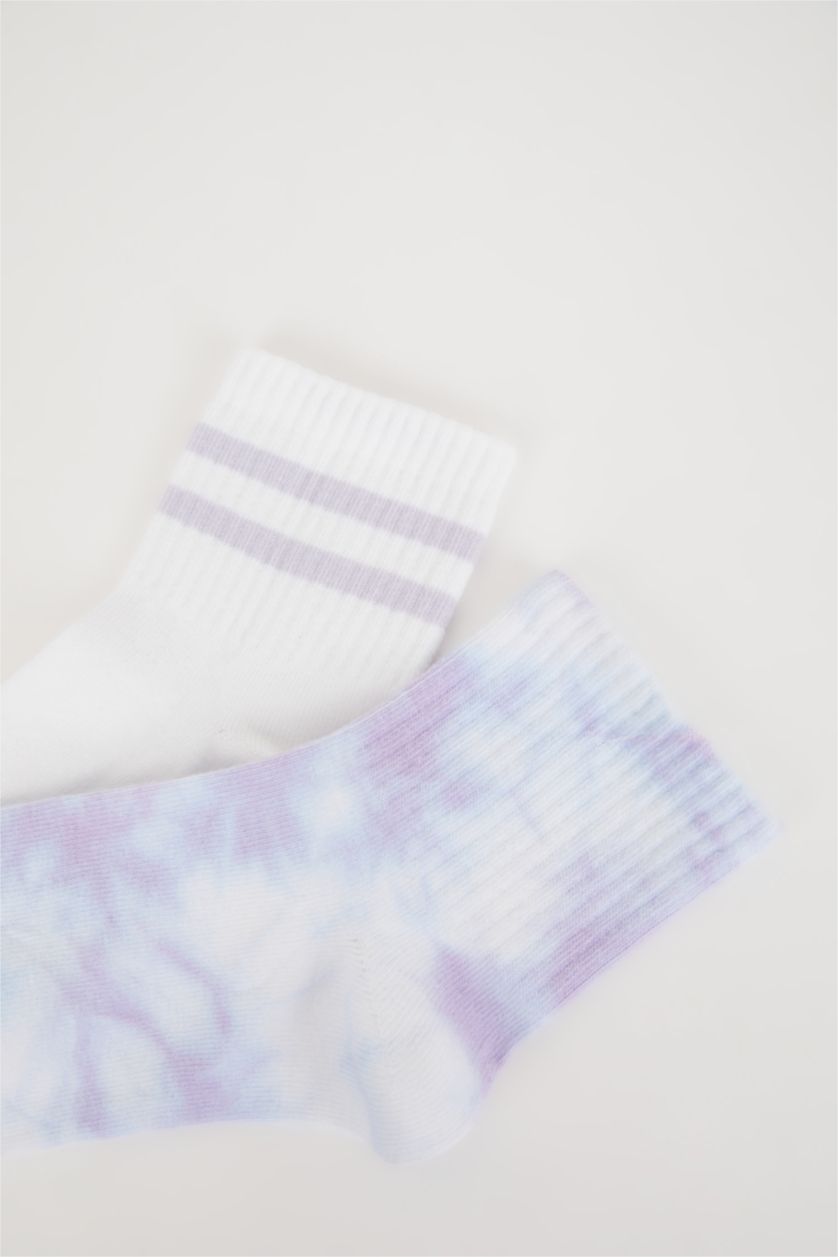 Women Light Lilac 2 piece Cotton Short Socks