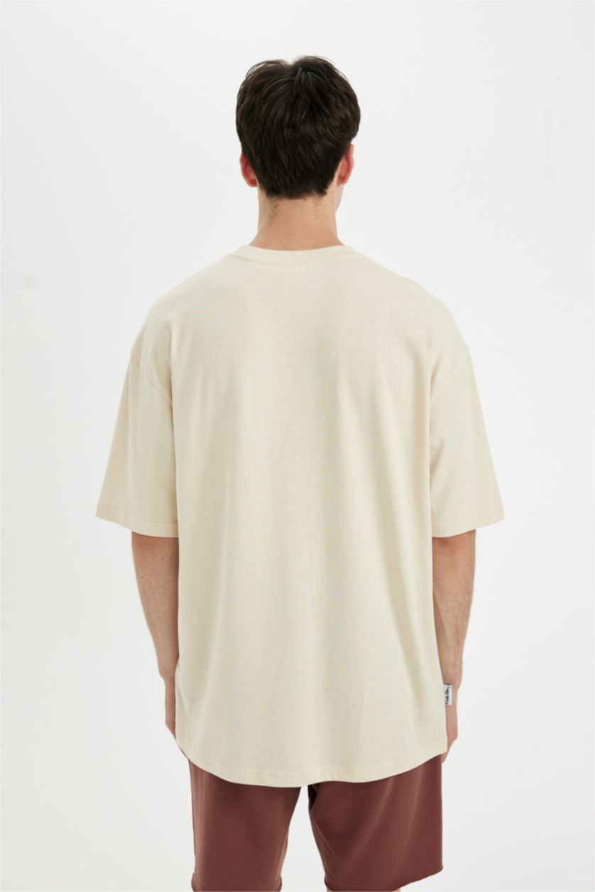 Erkek Kum Keith Haring Oversize Fit Bisiklet Yaka Kısa Kollu Tişört