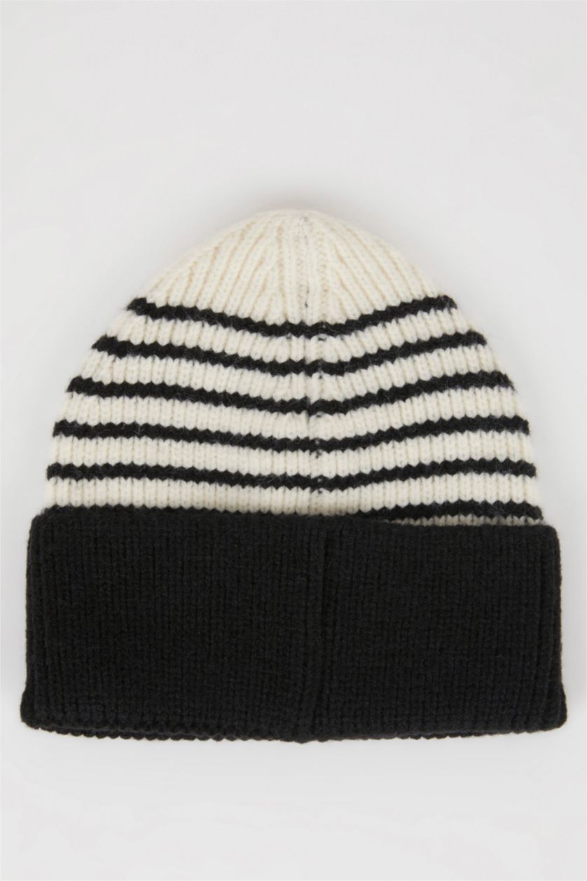 Baby Boy Black Baby Boy Striped Polar Fleece Beanie