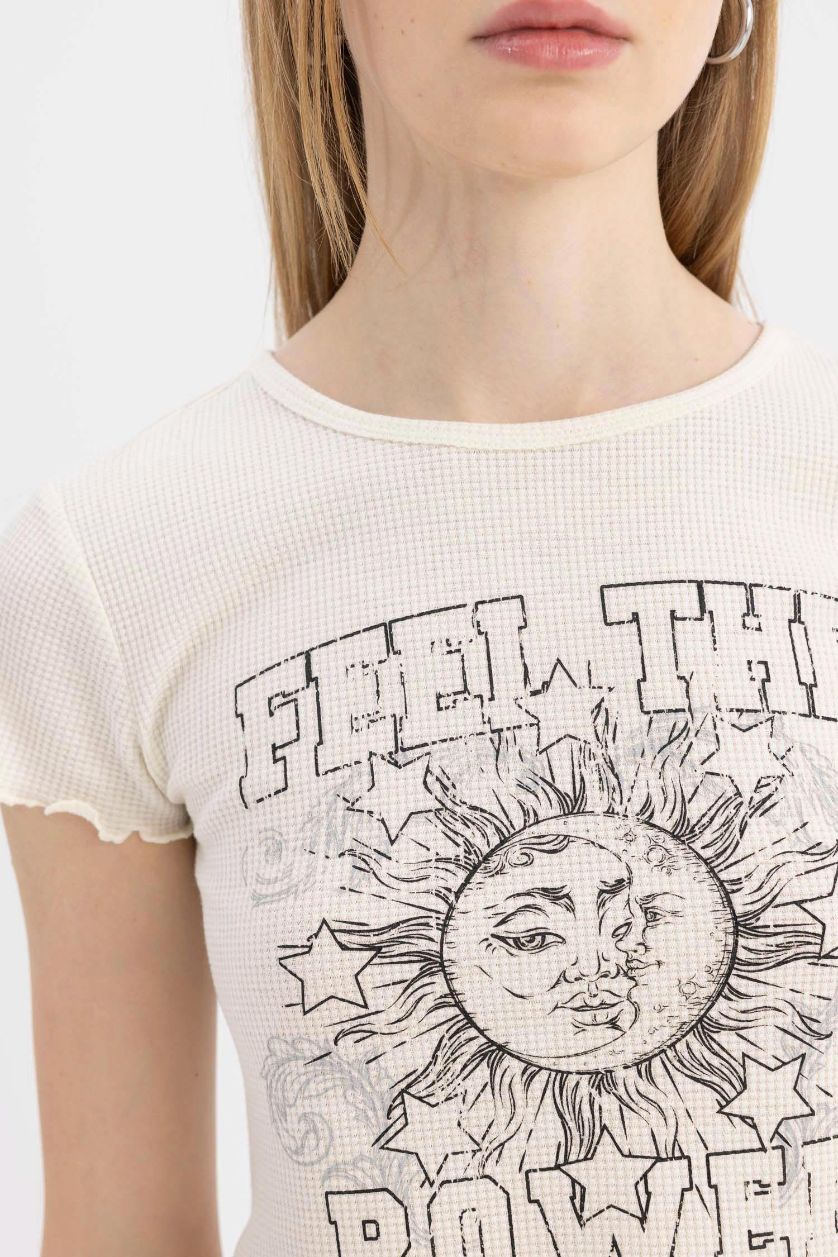 Женщины Бежевый Футболка с принтом, Coool