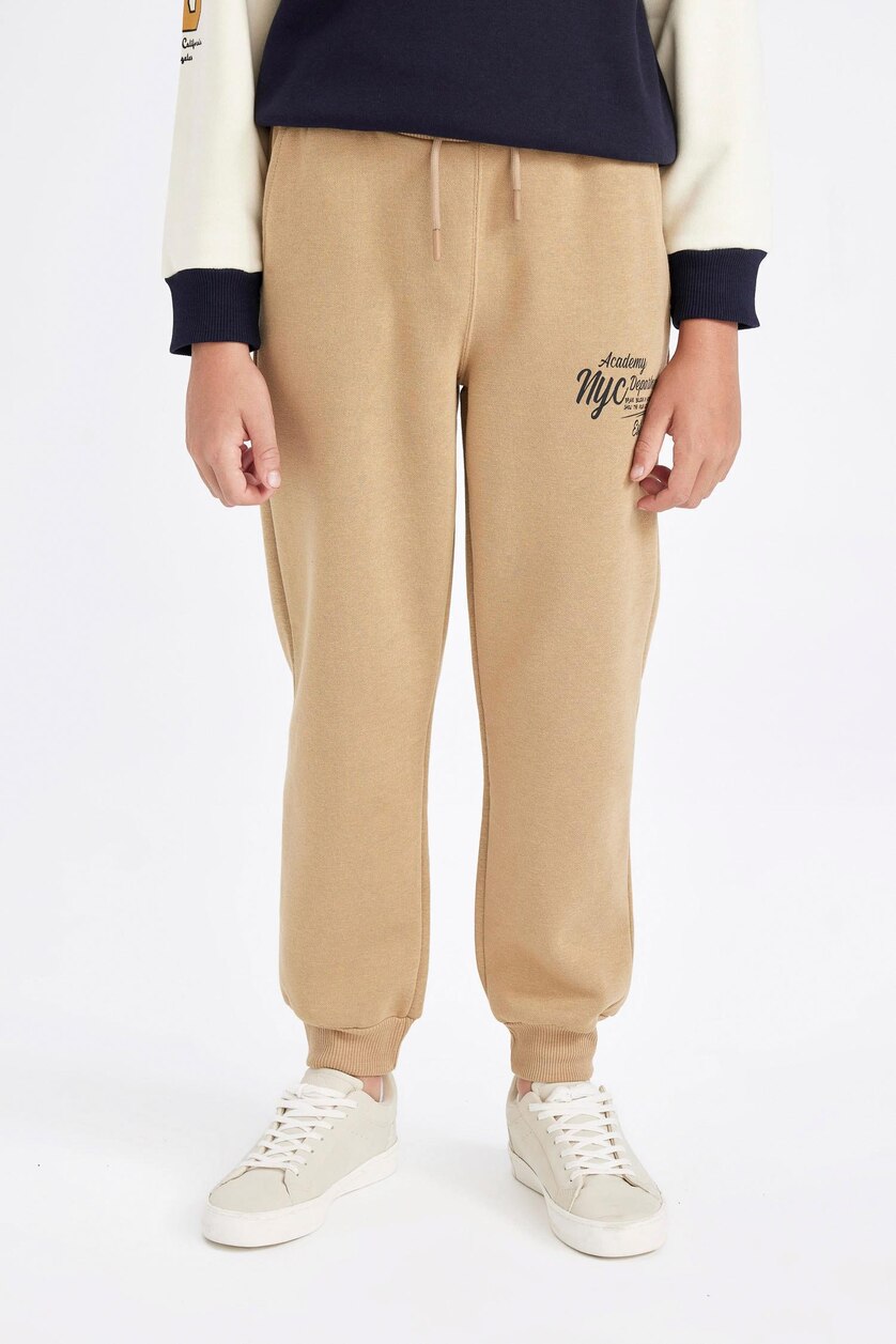 Erkek Çocuk - Genç Erkek Camel Erkek Çocuk Baskılı Beli Paçası Lastikli Cepli Jogger Eşofman Altı