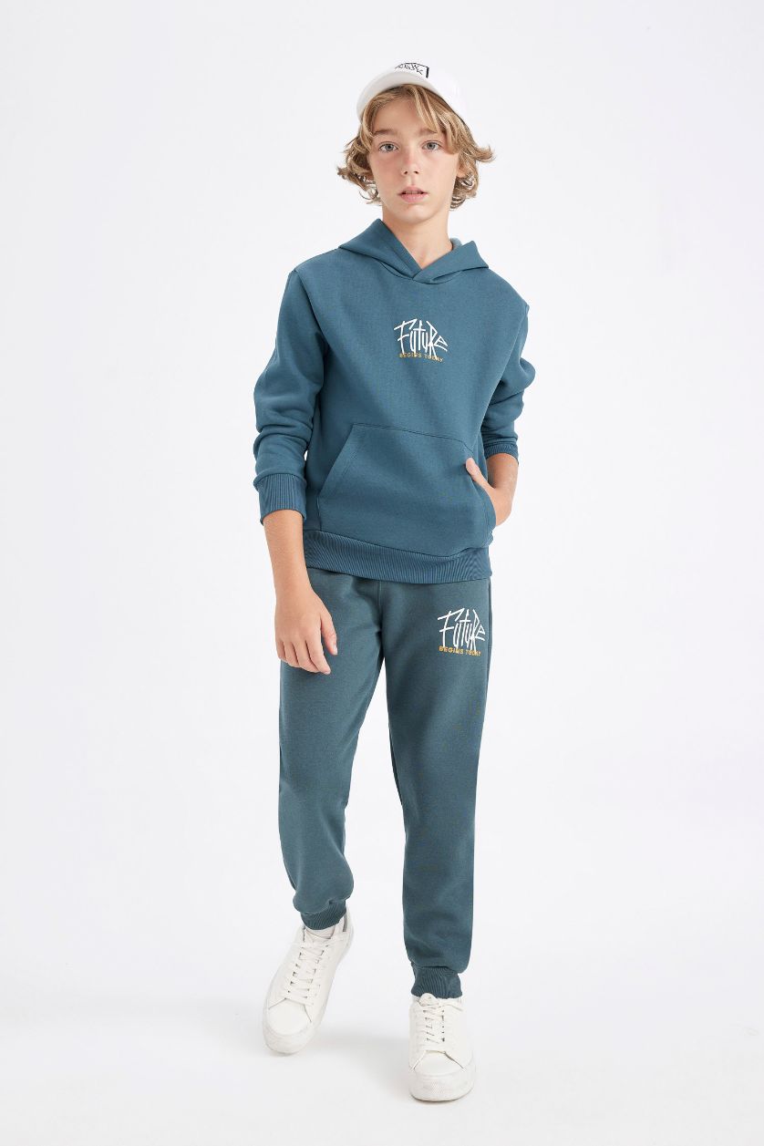 أولاد أخضر غامق سروال سويت بانتس جوجر ولادي تقيل قصة عادية ورجل مطاطي