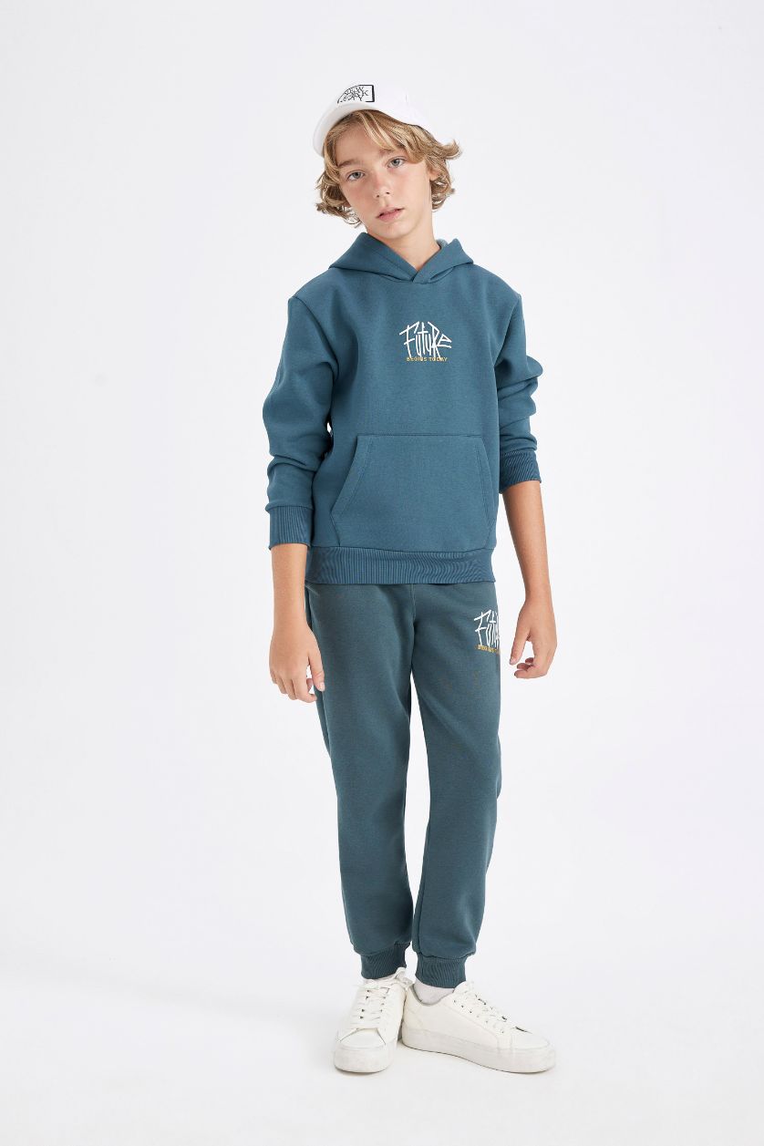 أولاد أخضر غامق سروال سويت بانتس جوجر ولادي تقيل قصة عادية ورجل مطاطي