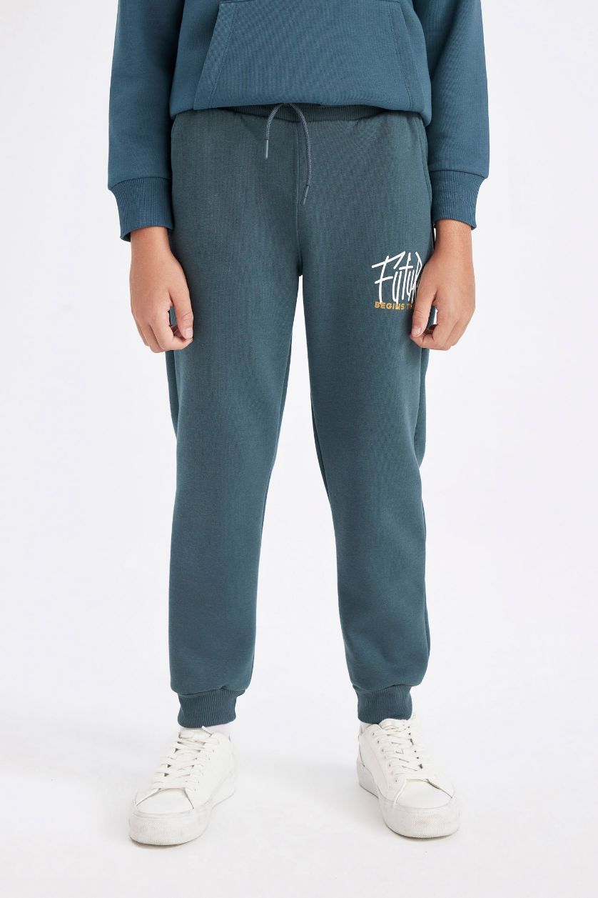 أولاد أخضر غامق سروال سويت بانتس جوجر ولادي تقيل قصة عادية ورجل مطاطي