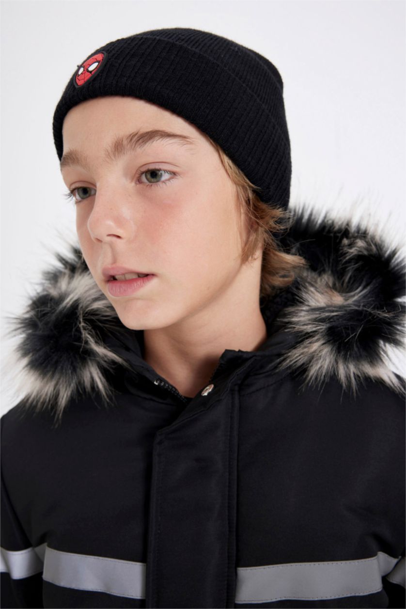 Boys & Teens Black Boy Marvel Spiderman Knitted Beanie