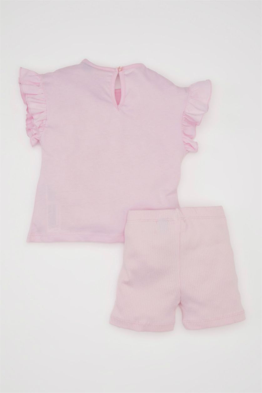 طفلة صغيرة زهري سيت بناتي تيشيرت وشورت ممشط من Disney Princess - قطعتين