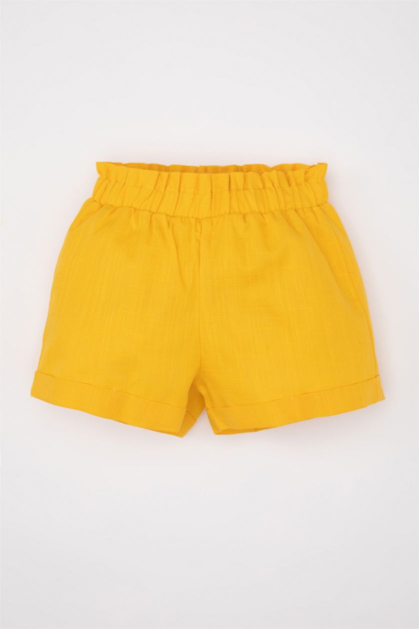 طفلة صغيرة أصفر سيت بناتي مخطط بلوزة وشورت - قطعتين