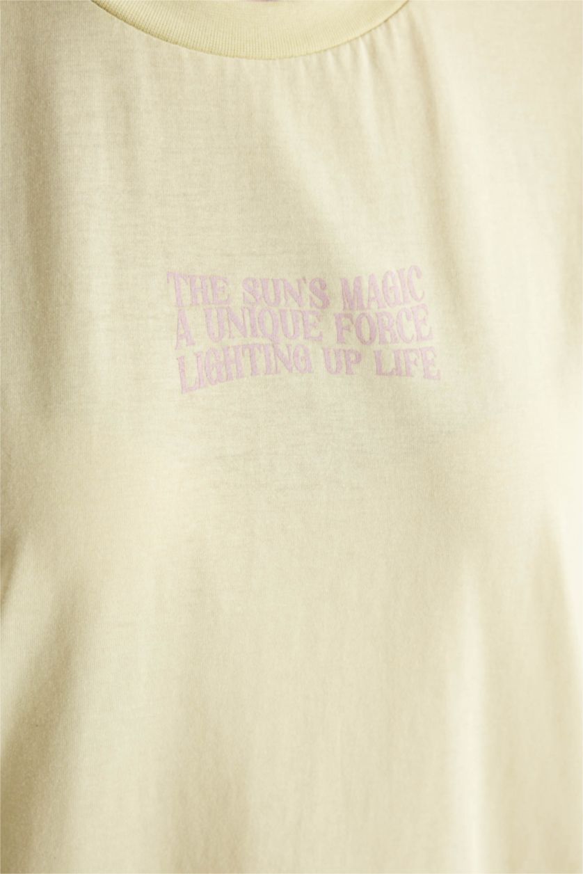 WOMAN Light Yellow Oversize Fit Short Sleeve T-Shirt
