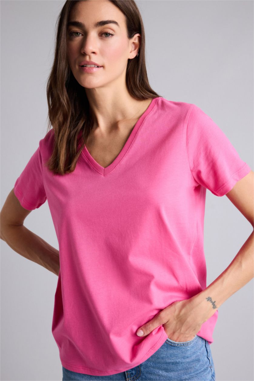 WOMAN Pink Regular Fit Short Sleeve T-Shirt