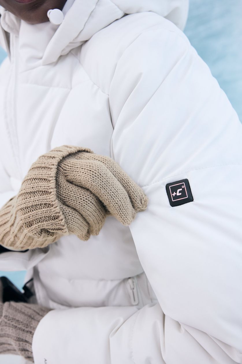 Kadın Taş Warmtech Su İtici USB Isıtıcılı Kapüşonlu Fermuarlı Mont