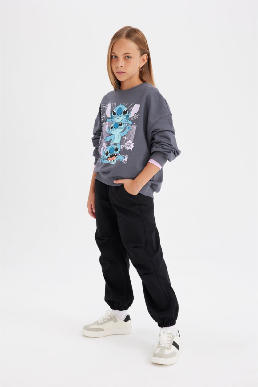GIRLS & TEENS Black Girl Parachute Cotton Trousers