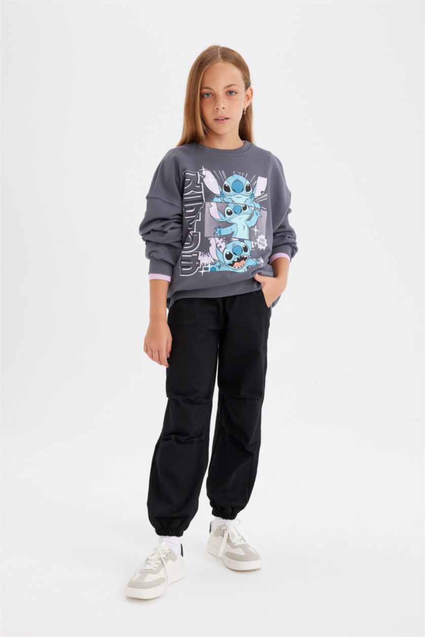 GIRLS & TEENS Black Girl Parachute Cotton Trousers
