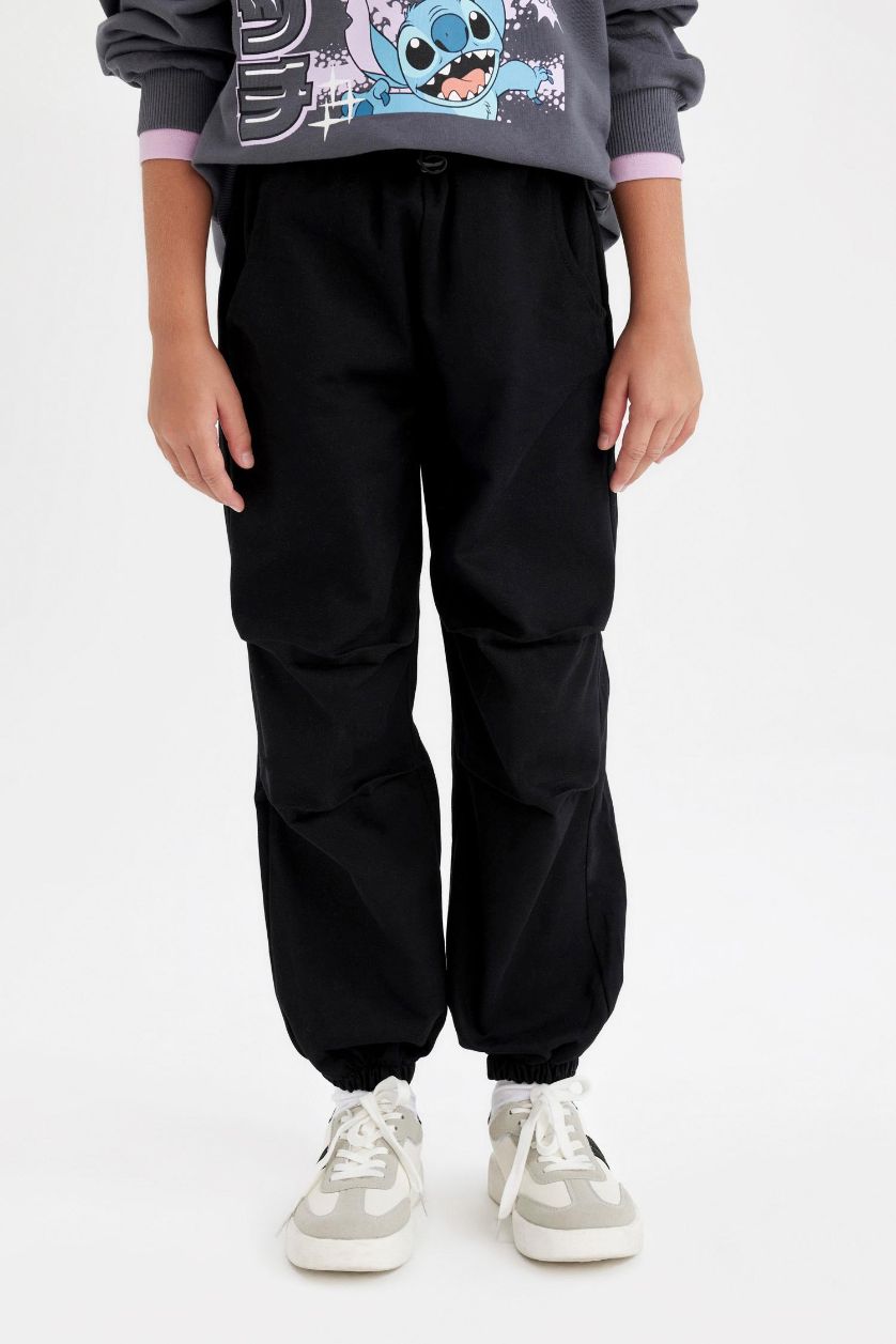 Girls & Teens Black Girl Parachute Cotton Trousers