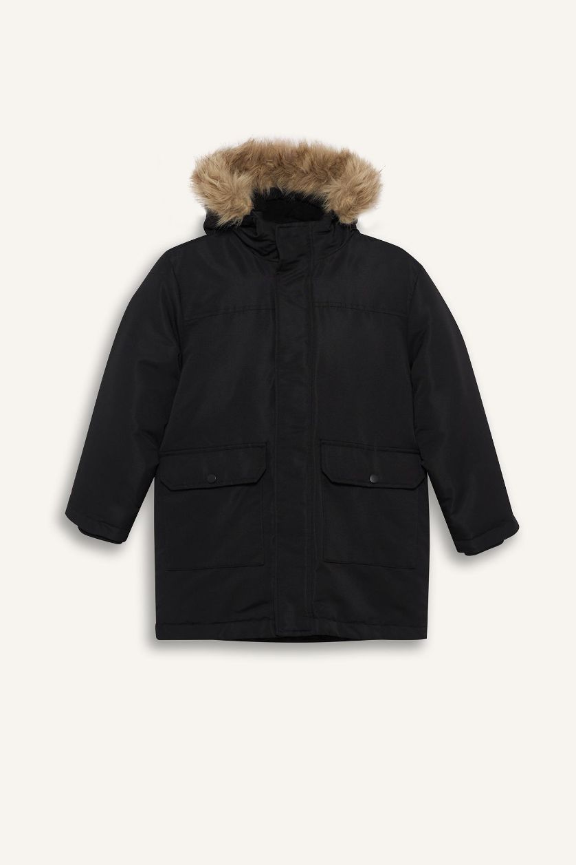 Ұлдар Және Жасөспірімдер қара Ұлдарға бас киімді шерпа Пальто