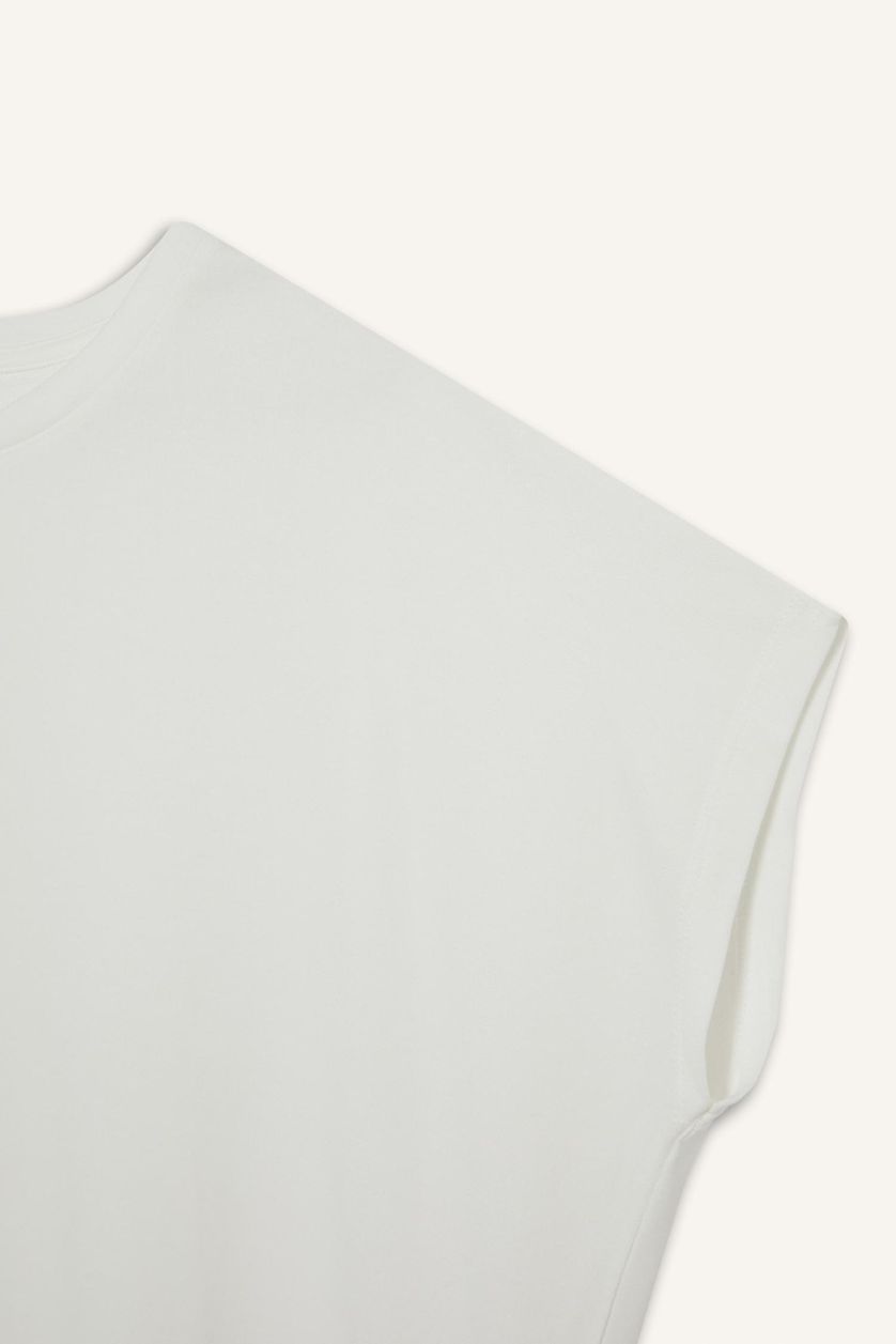 نساء بيج فاتح تيشيرت نص ردن سادة بيزك بياخة مستديرة