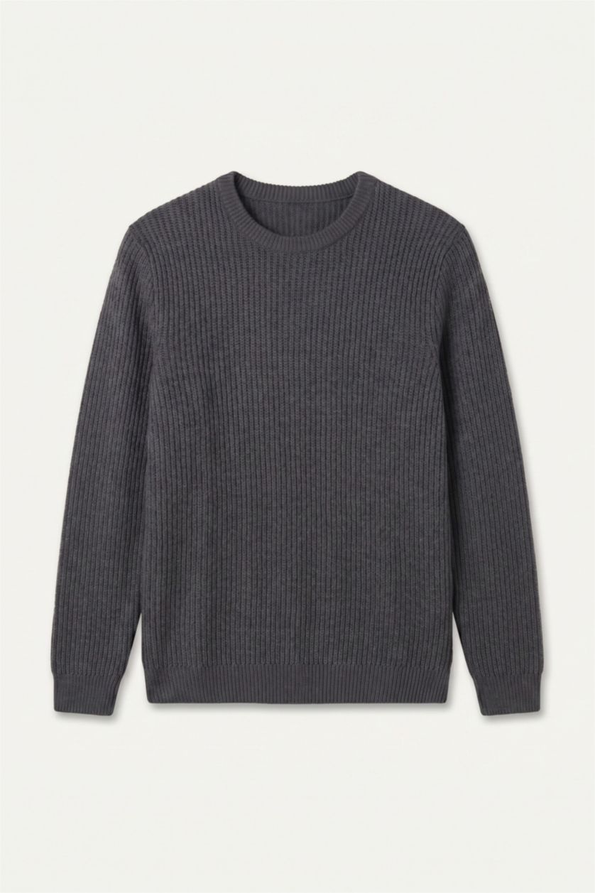 Men Anthracite Standard Fit Knitwear Pullover