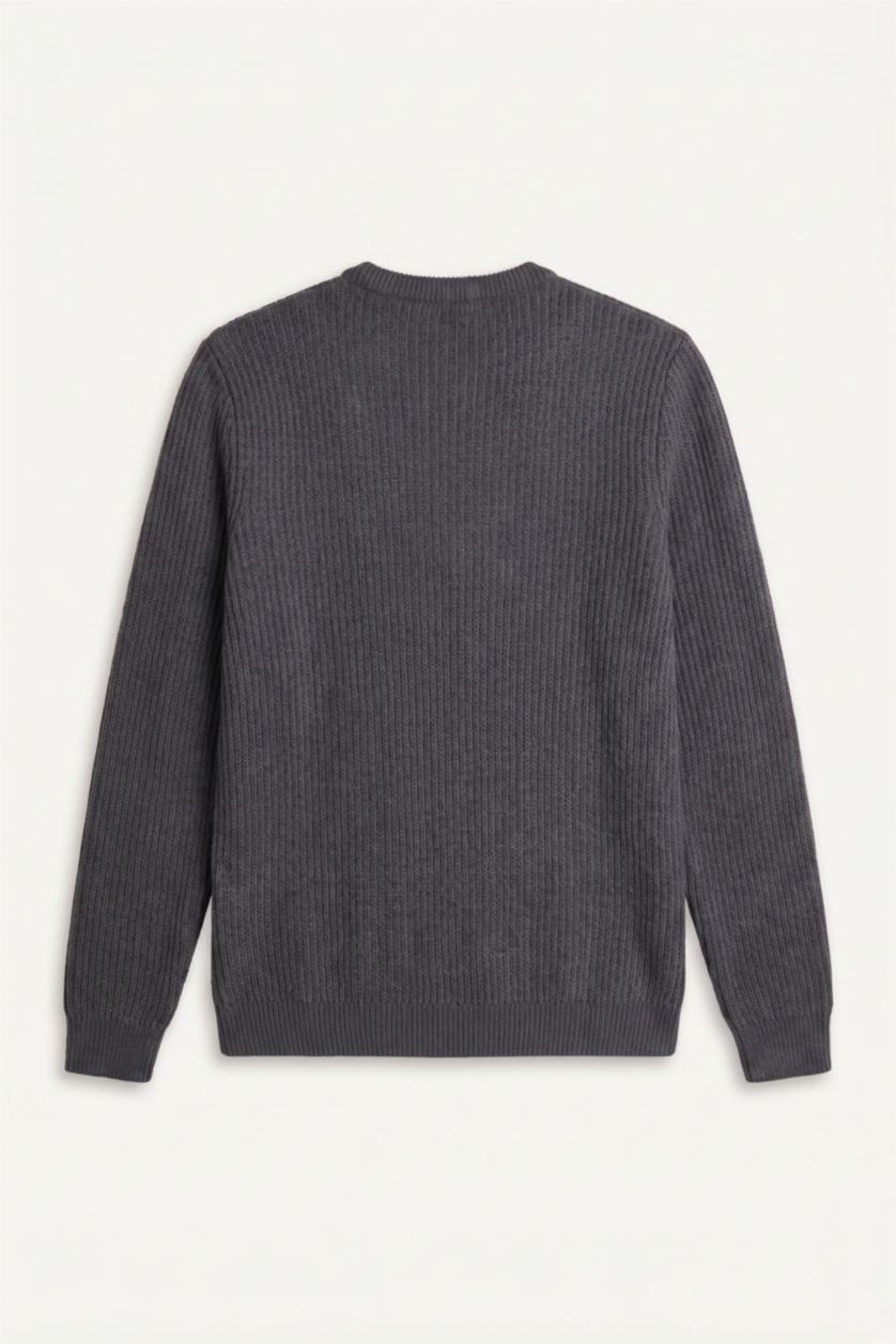 Men Anthracite Standard Fit Knitwear Pullover