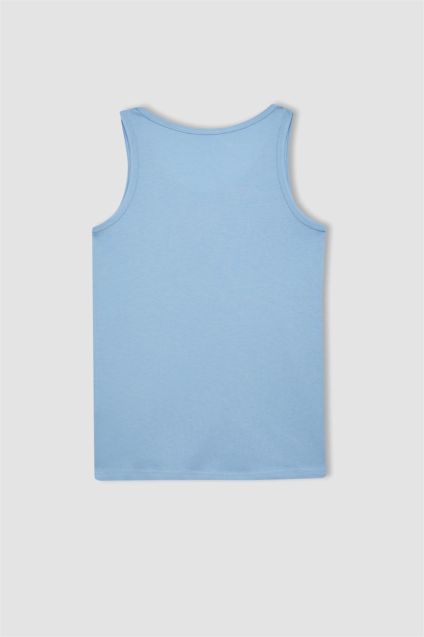 Erkek Çocuk - Genç Erkek Beyaz Erkek Çocuk Desenli 2'li Atlet