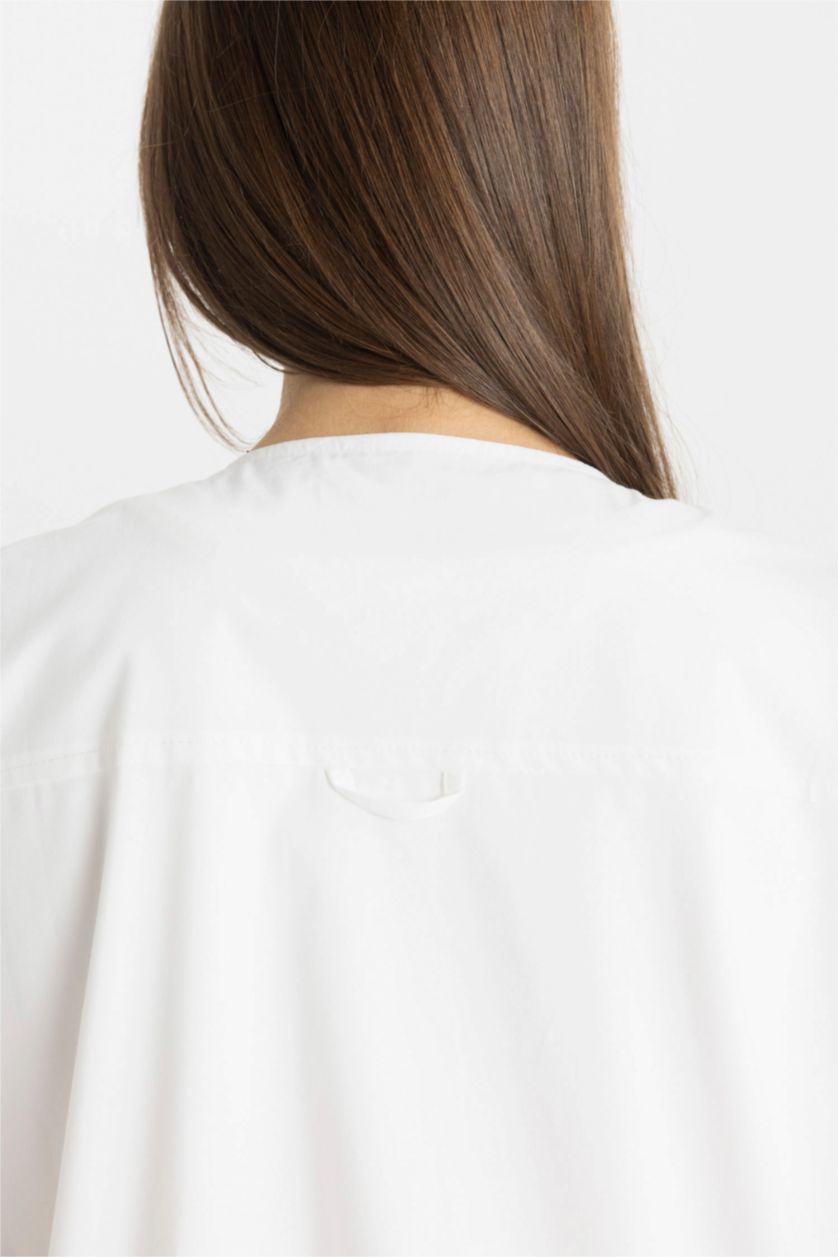 WOMAN White Poplin Zipper Vest