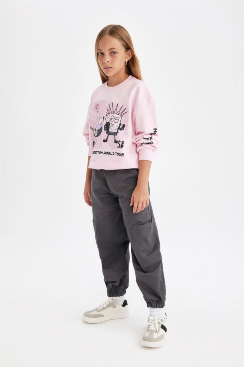 GIRLS & TEENS Anthracite Girl Parachute Cargo Cotton Trousers