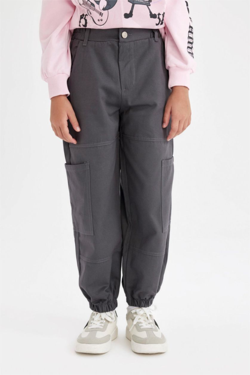 GIRLS & TEENS Anthracite Girl Parachute Cargo Cotton Trousers