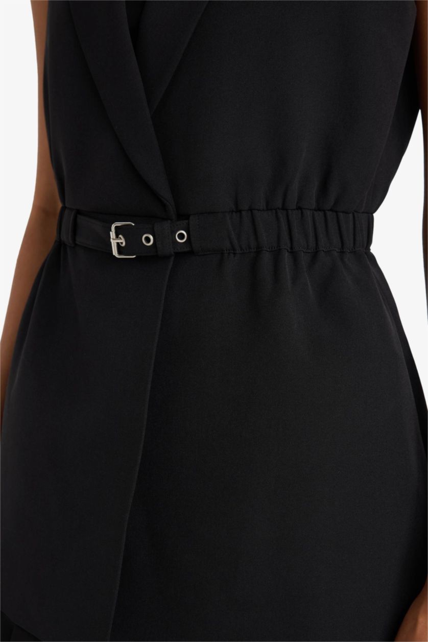 FEMME Noir Gilet Blazer à coupe ajustée