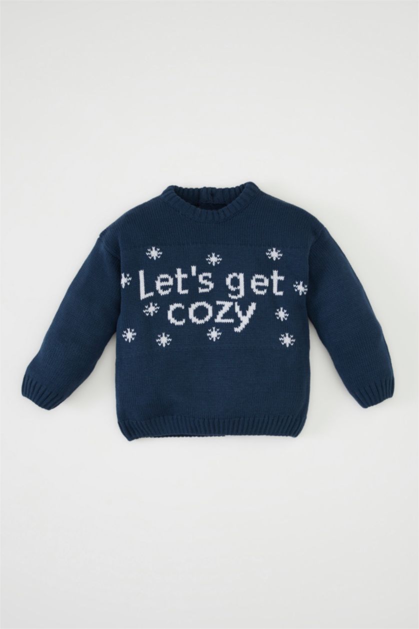 BABY BOY Indigo Baby Boy Letter Printed Knitted Pullover