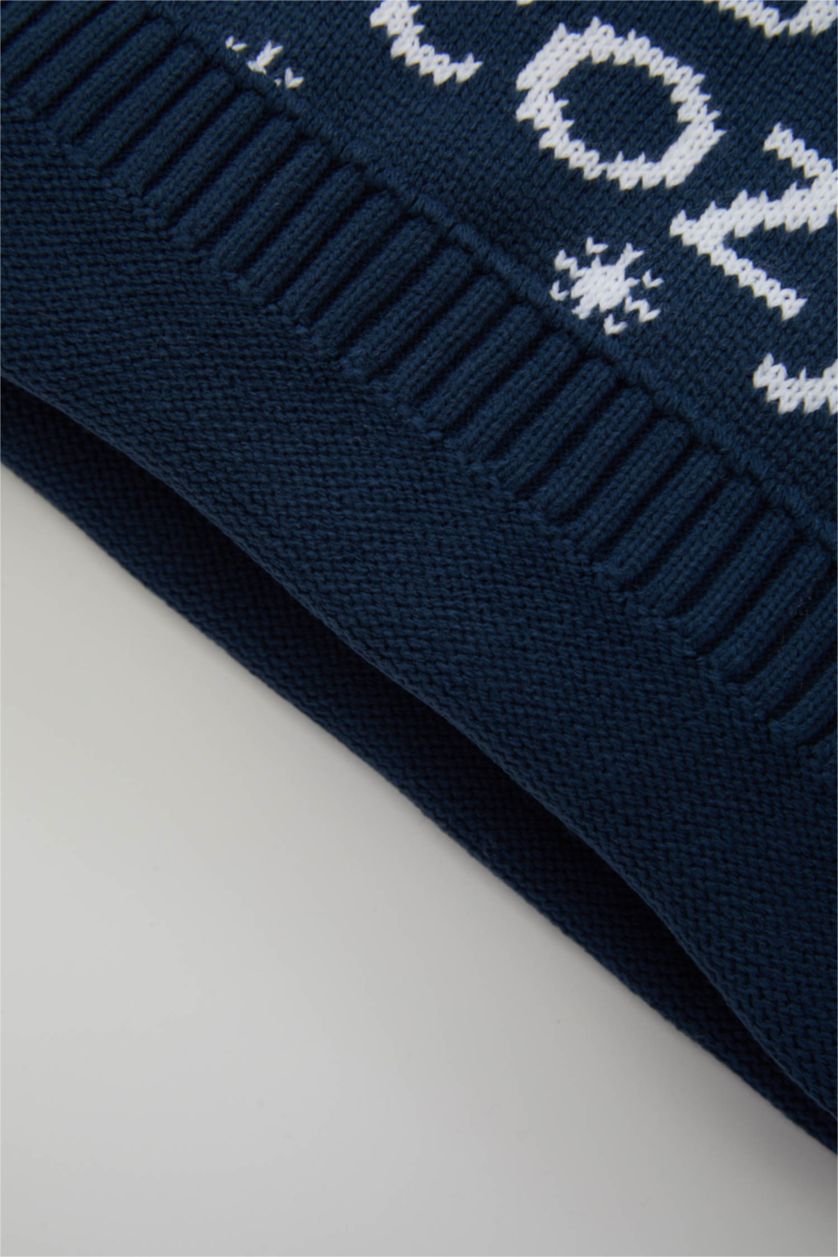 BABY BOY Indigo Baby Boy Letter Printed Knitted Pullover