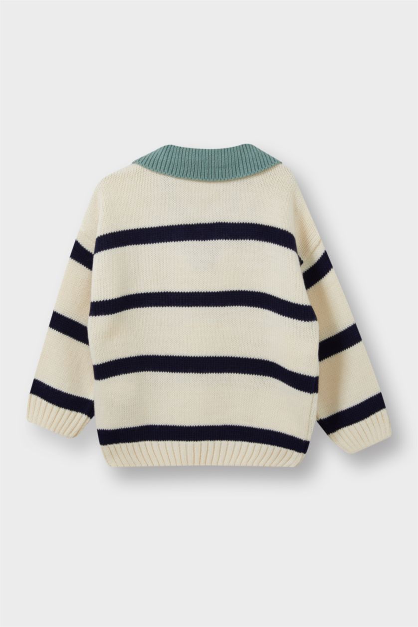 Baby Boy NAVY Baby Boy Regular Fit Striped Apache Neck Pullover