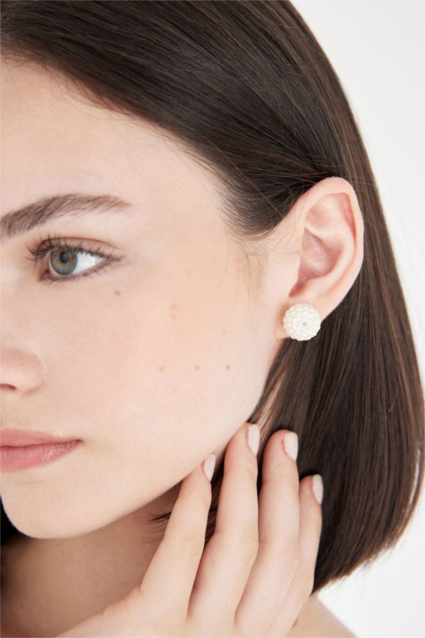 FEMME Blanc Boucles d'oreilles blanches pour femme