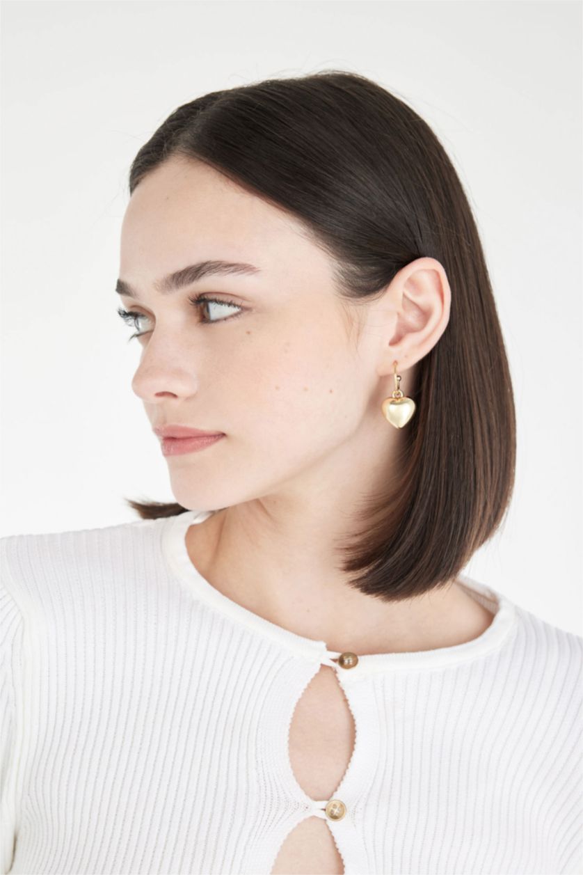 FEMME Altın Lot de 2 paires de Boucles d'oreilles cœur doré pour femme