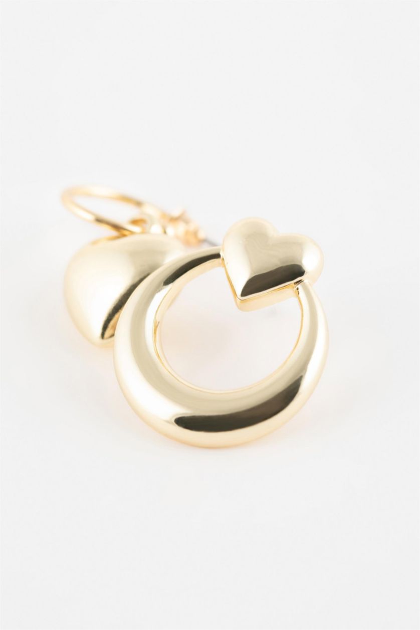 FEMME Altın Lot de 2 paires de Boucles d'oreilles cœur doré pour femme