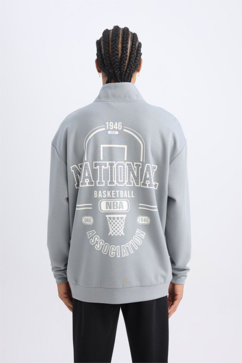 Ерлер Сұр NBA үлкен пішім биік жаға Свитер