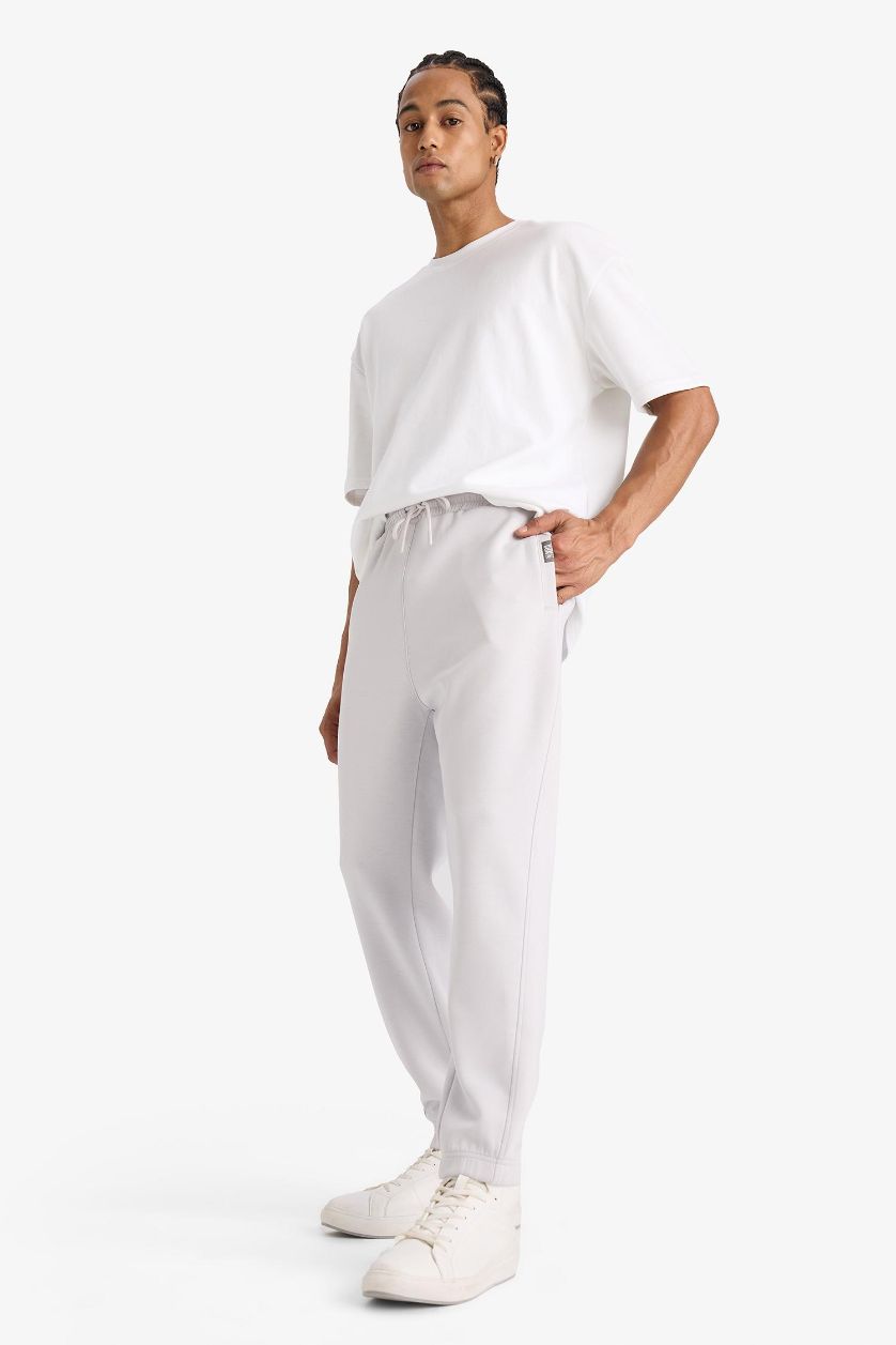 Erkek Açık Gri NBA Brooklyn Nets Standart Fit Cepli Düz Paça Skuba Dalgıç Kumaş Jogger