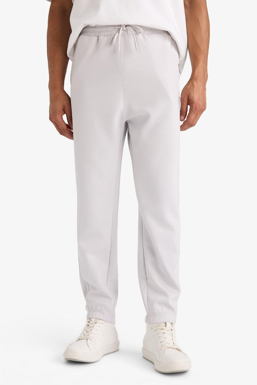 Erkek Açık Gri NBA Brooklyn Nets Standart Fit Cepli Düz Paça Skuba Dalgıç Kumaş Jogger